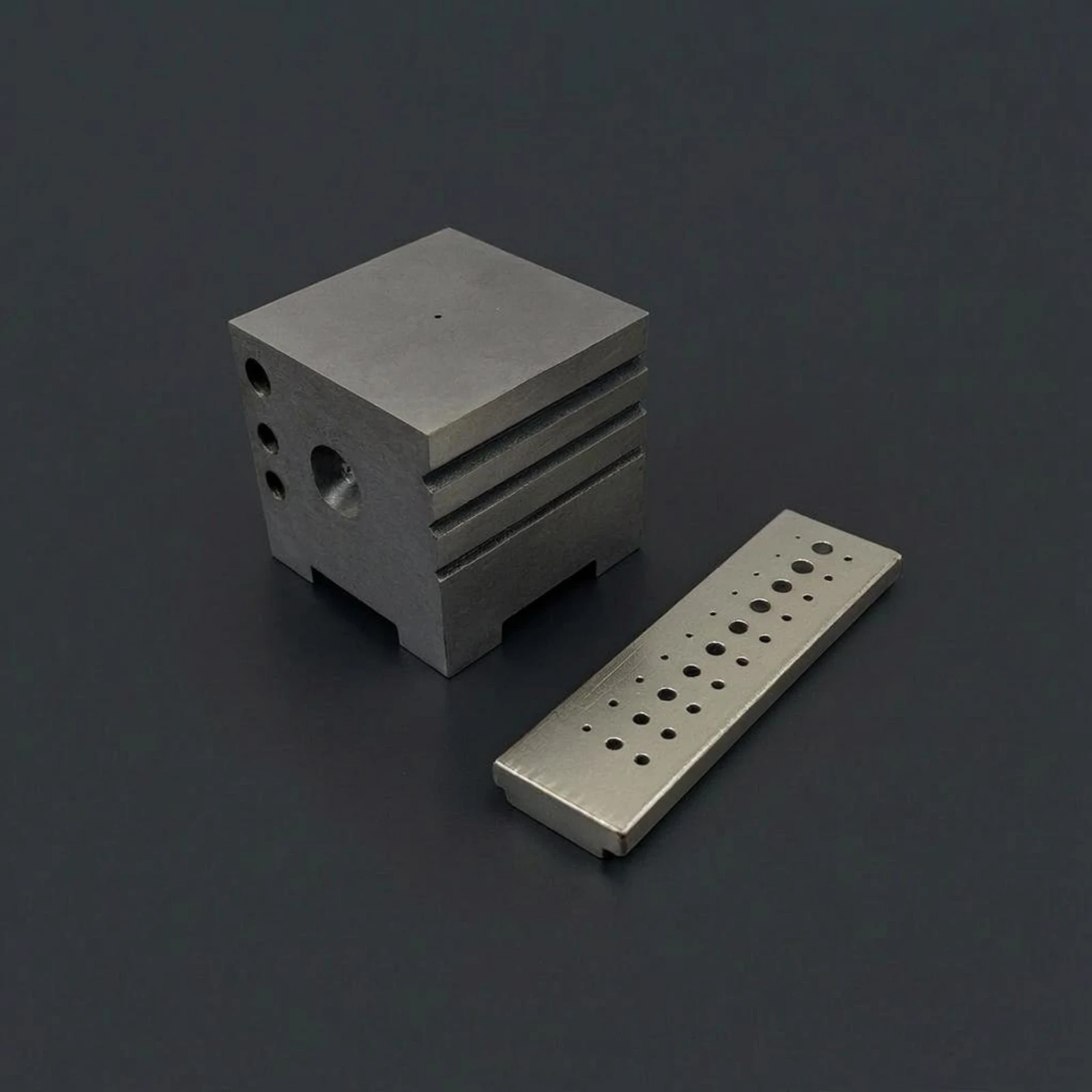 Steel Watch Repair Block Machined Grooves Perforated Punch Plate Hardware Item Rounded Ends