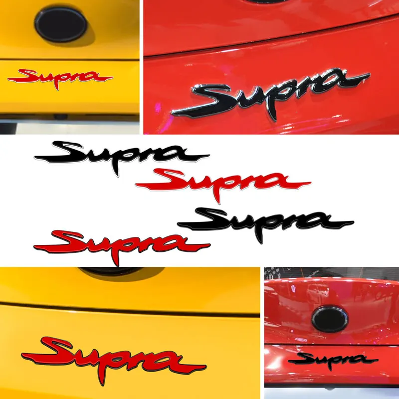 Car Styling ABS Plastic Supra Letter Logo Sticker Rear Bumper Tail Trunk Rear Emblem Badge Decal Auto Accessories