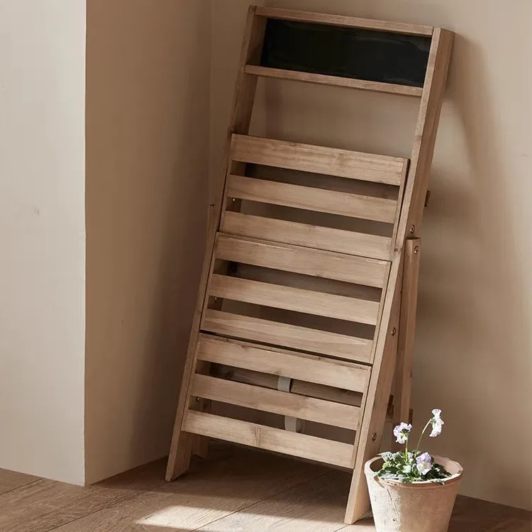 

Multi-layer solid wood floor-to-ceiling rack Balcony wooden succulent rack Folding outdoor garden multi-layer flower pot rack