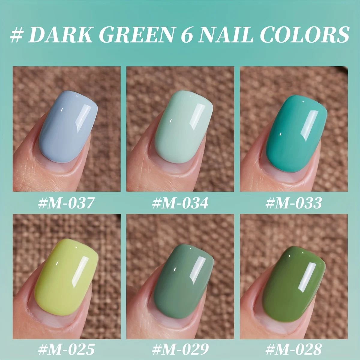 6pcs Cyan Set --- Cyan Series Nail Polish Glue 2025 New Cyan Dark Green White Popular Color Nail Polish Glue for Nail Salon