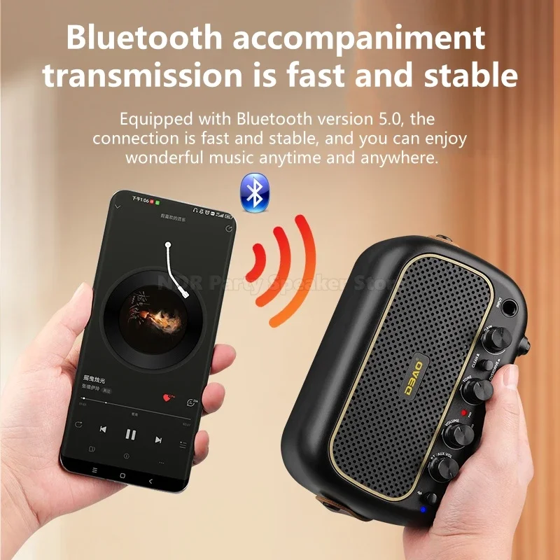 Мини-колонки для гитары, двухканальный Bluetooth-аккомпанемент, портативный уличный перезаряжаемый музыкальный инструмент, специальный небольшой звук