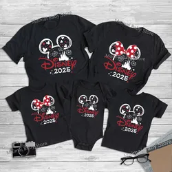 2025 Disney Trip Mickey Minnie Mouse Family Matching Shirts Cotton Dad Mom Bro Sis Kids T Shirt Baby Rompers Matching Clothes