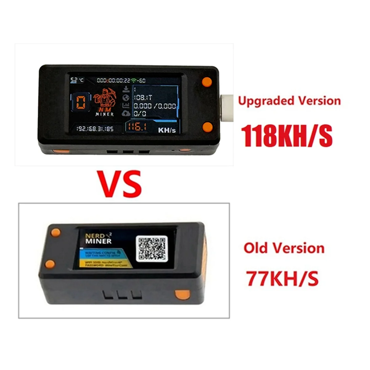 A74Z Atualização Nerdminer 118KH/S BTC Solo Lottery Miner com tela colorida de 1,91 polegadas Bitcoin BTC Miner ASIC Miner