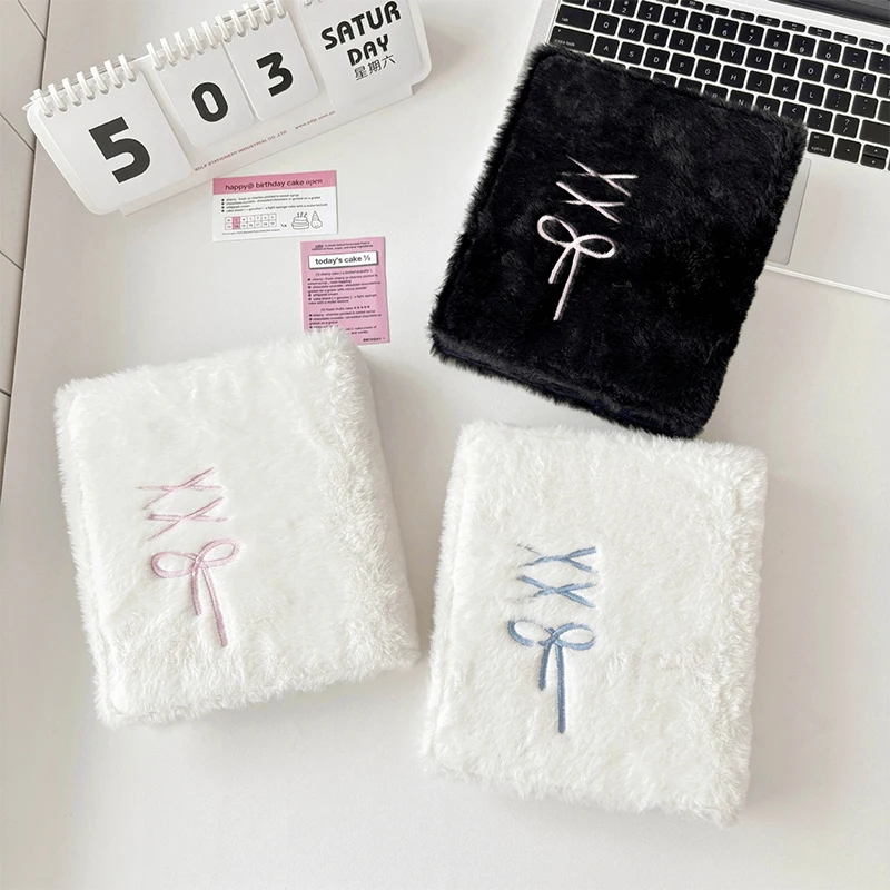 Bow Korea Cute Plush A6 Binder Photocard Holder Kpop Idol Photo Album for Photographs Collect Book Photo Card School Stationery