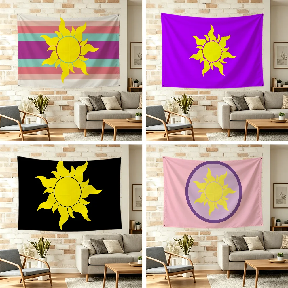 Rapunzel Sun flag For Outdoor Camping Bar Picnic Party Home Decoration Ornaments Banner