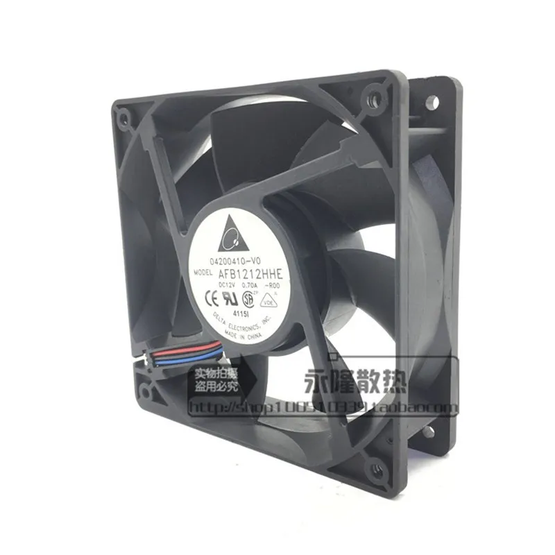 Original 12CM 120 * 120 * 38MM 12V 0.70A  AFB1212HHE 3-wire speed measuring server chassis cooling fan