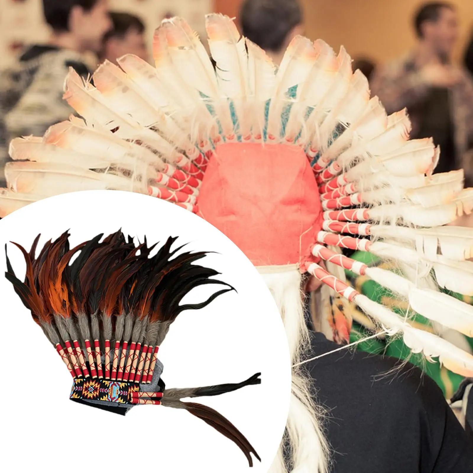 

Головной убор из искусственных перьев, реквизит для фотосессии, главный костюм, головной убор для косплея, мужчин и женщин, ролевые мероприятия, вечерние карнавал