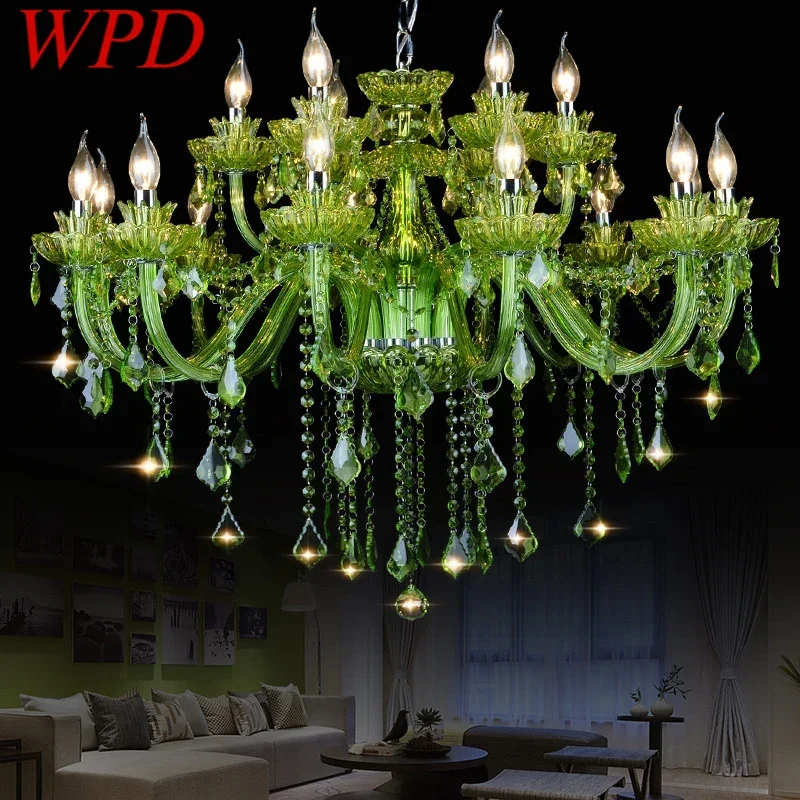 

WPD European Crystal Pendent Lamp Purple Candle Lamp Art Living Room Restaurant Bedroom Net KTV Clothing Store Chandeli