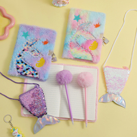 3pcs/set Kawaii Mermaid Theme Student Stationery Set with Notebook Pen Card Pouch for Kids Cute School Stationery Set Girls Gift
