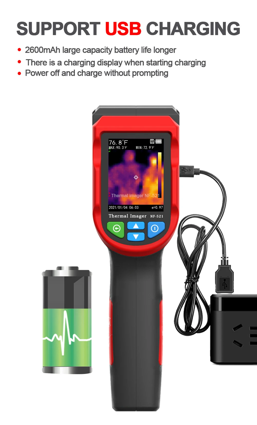 NOYAFA NF-521 Infrared Thermal Imager -20~400°C Thermal Camera Professional Industrial Thermal Imager Floor Heating Detector