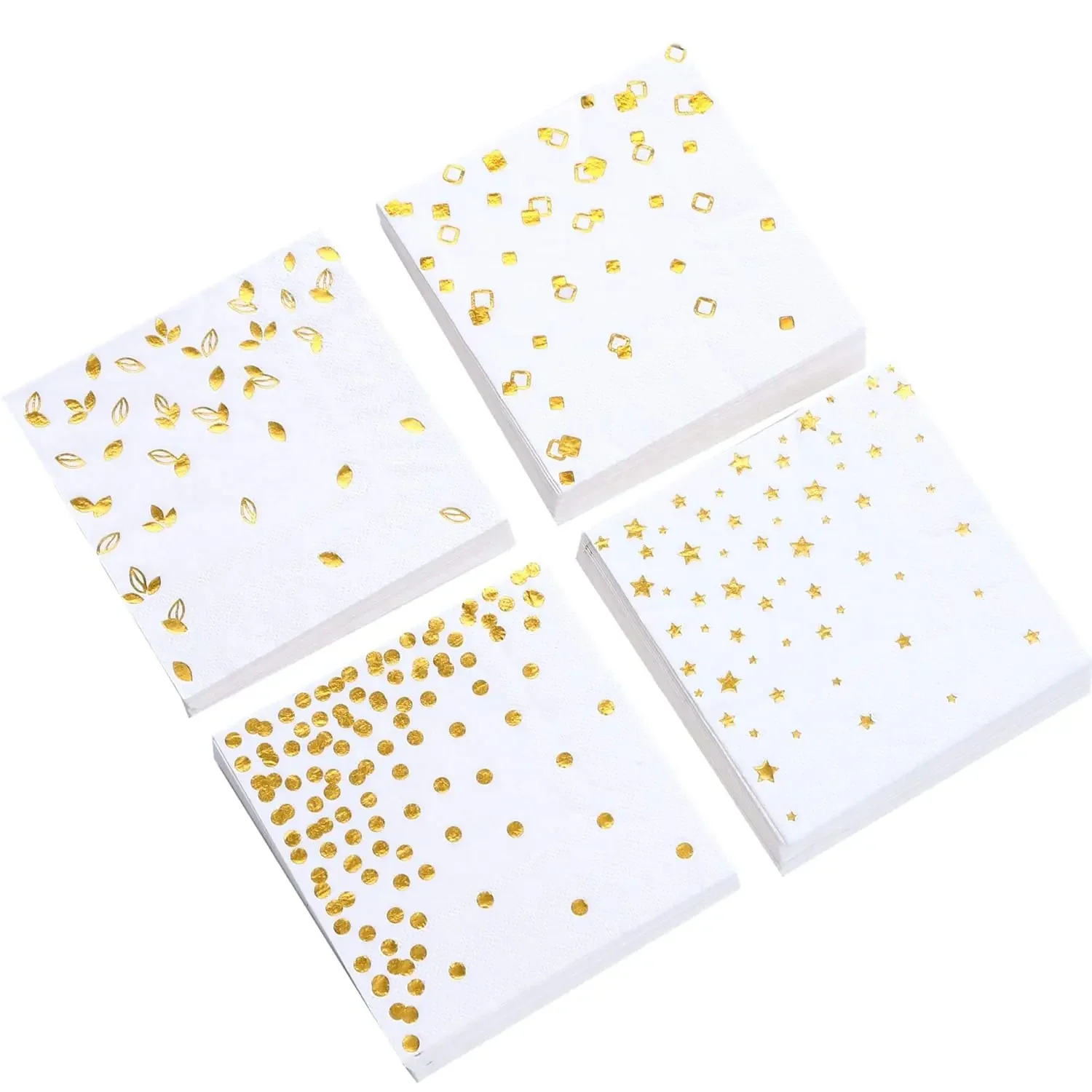 100pcs 3-Ply Cocktail Napkins Folded 5 x 5 Inches Disposable  birthday event Party Napkins Paper Napkins Dinner for Wedding