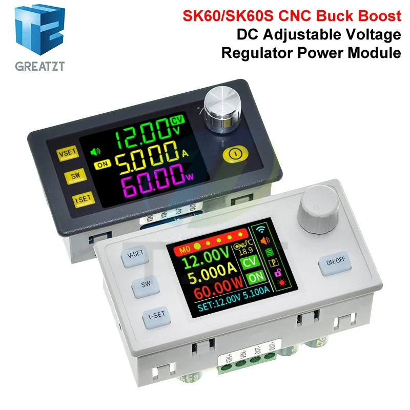 SK60 SK60S DC 6-36V 60W 5A Buck Boost Converter CNC Adjustable Power Supply Module Constant Voltage Current Solar Charge Module