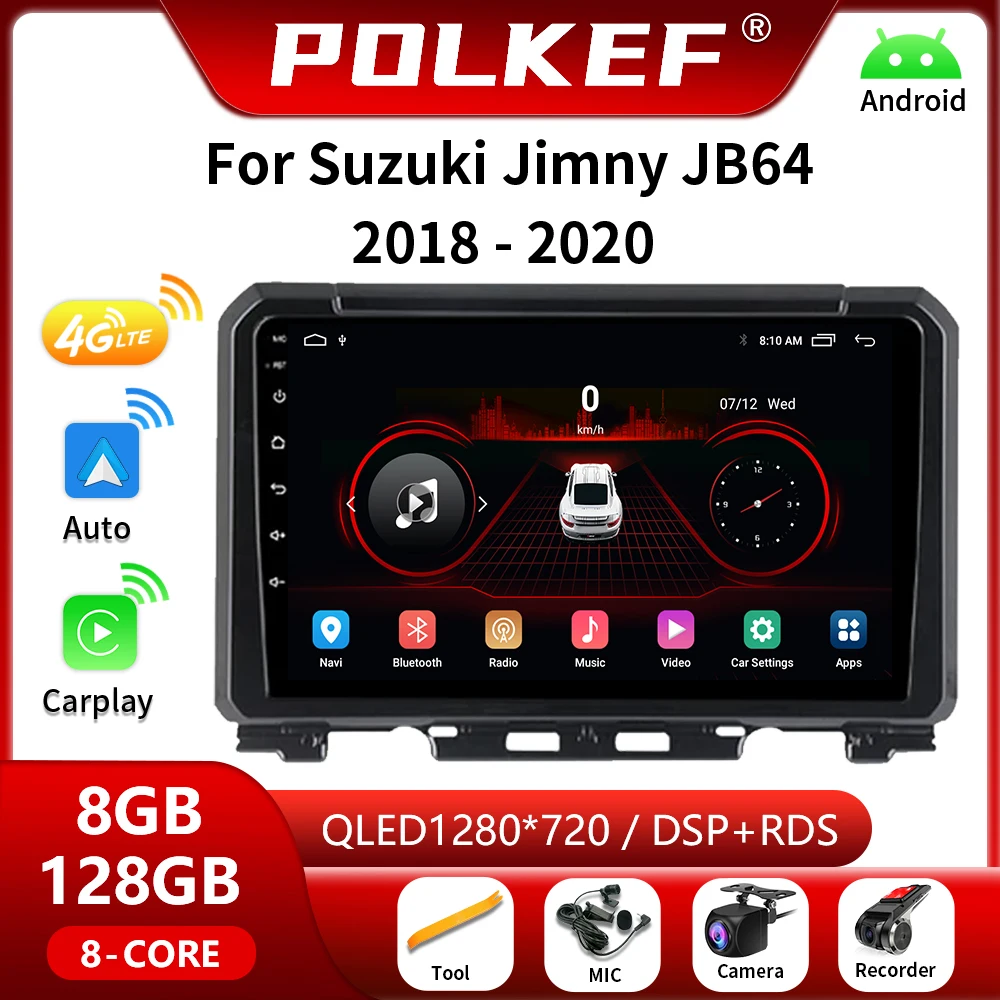 

Android 13 для Suzuki Jimny JB64 2018-2020 4G Carplay Автомагнитола мультимедийный видеоплеер навигатор GPS 2Din разъем 2 din головное устройство