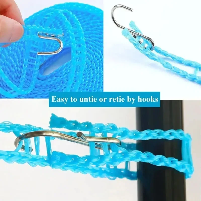 Outdoor Clothesline Nylon Non-Slip Laundry Line Rope Travel Business Windproof Clothes Cord 5/10 Meter Long image 4