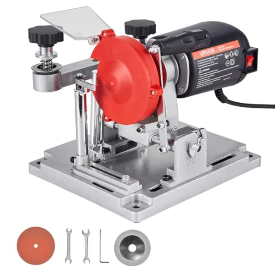 

Circular Saw Blade Sharpener 140W 3800RPM Electric Saw Blade Sharpening Machine with 4" Ceramic and Diamond Grinding Wheels - F