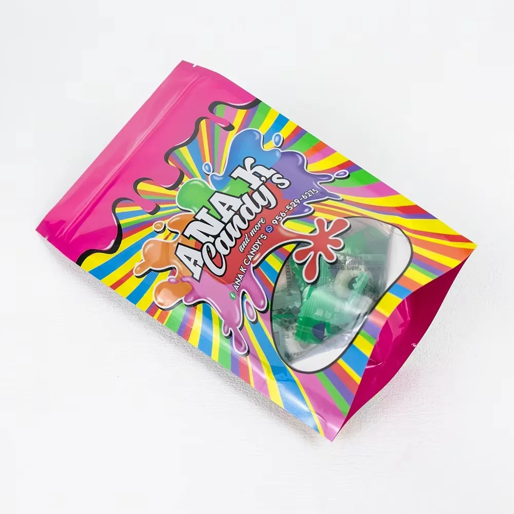 Custom Printed Ziplock Bags | Reusable Heat-Sealed Stand Up Pouches | Candy Sweets Snacks Food Packaging