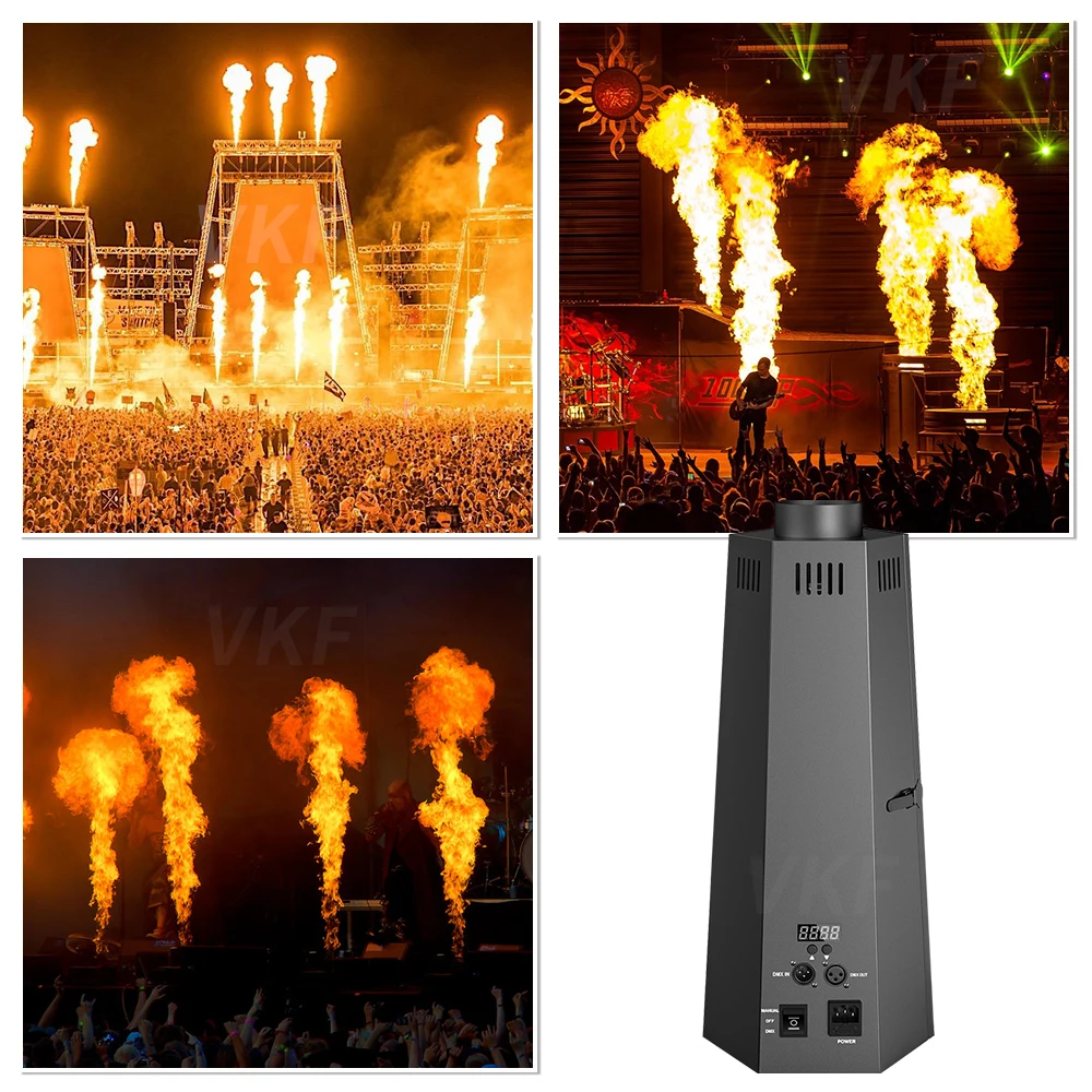 VKF Hexagonal Flame Machine Flame Thrower Firework Machine With DMX 512 Control For DJ DISCO Party Performance Outdoor Show