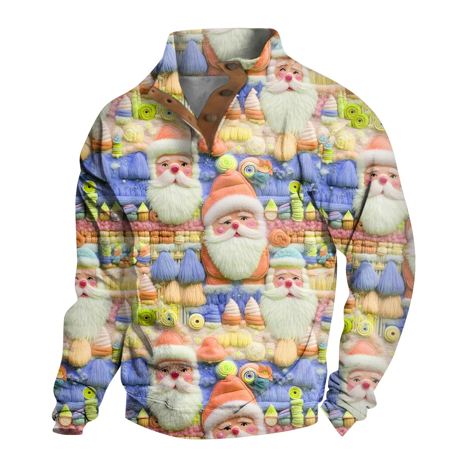 Świąteczne bluzy dla mężczyzn 3d Santa Claus nadruk motocyklowy jesień bluzy Polo Oversize towarzyskie