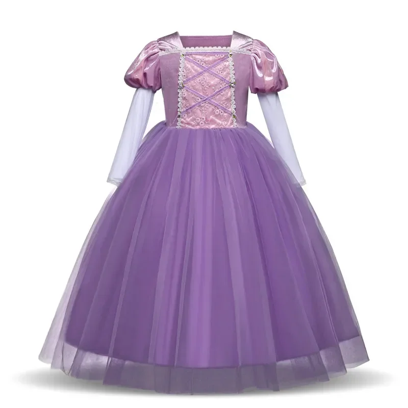 Children Girl Rapunzel Dress Kids Tangled Disguise Carnival Girl Princess Costume Birthday Party Gown Outfit Clothes 3-10 Years