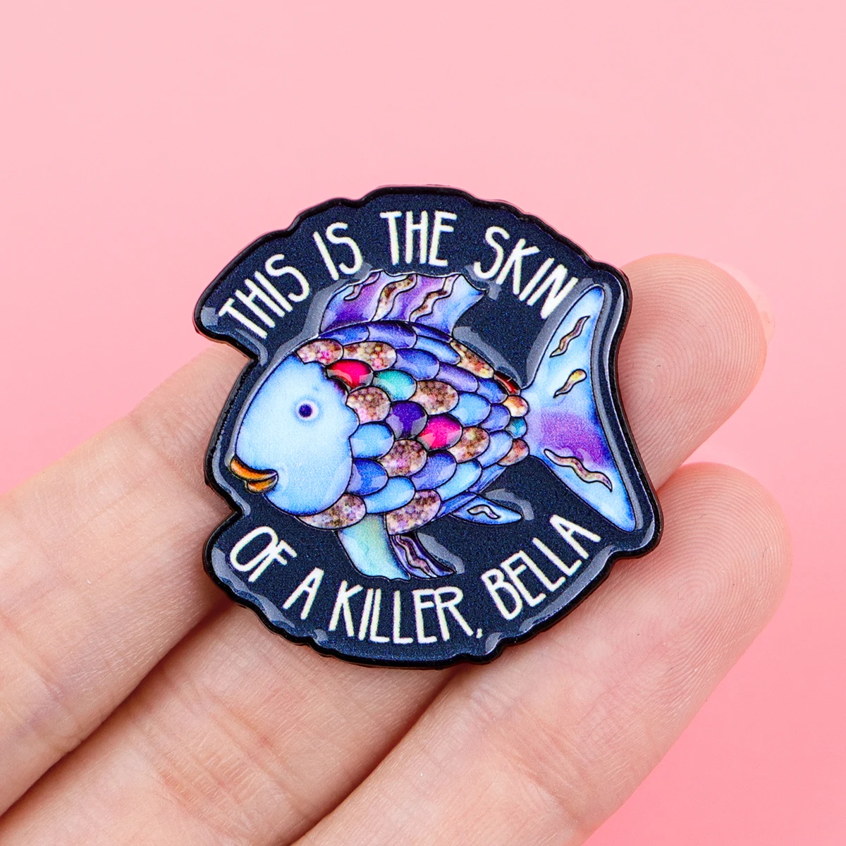 Twilight Enamel Pin, Colorful Fish Brooch Gift for Fans