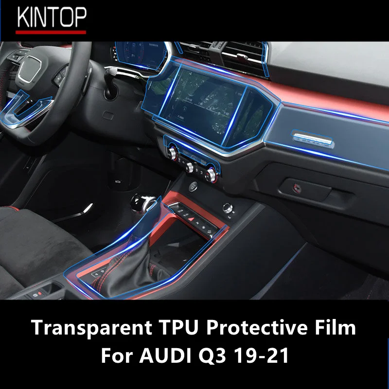 For AUDI Q3 19-21 Car Interior Center Console Transparent TPU Protective Film Anti-scratch Repair Film Accessories Refit