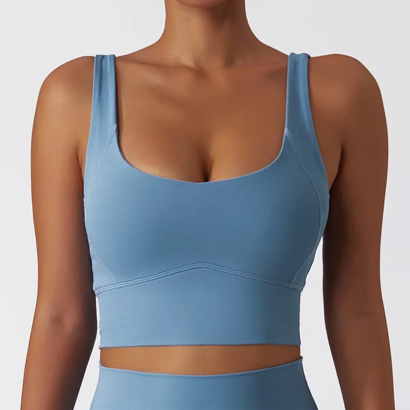 Comfort Skin Friendly Sports Bra With Chest Pad Tank Top Women Gym Fitness Running Yoga Bra Stretch Pull Up Vest Underwear Women
