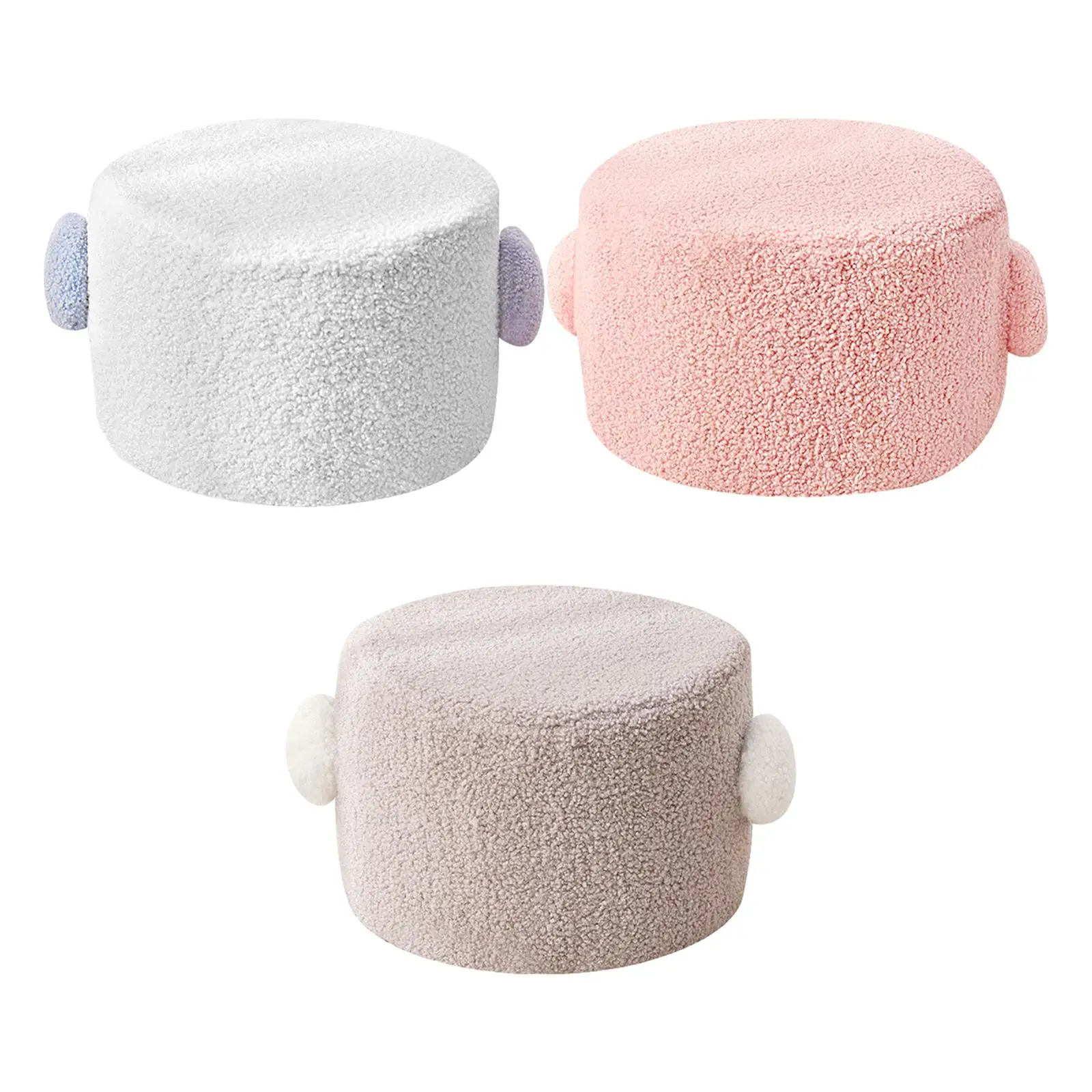 

Small Footstool Mute Bottom Pads Detachable Cover Seat Chair Sofa Tea Stool for Living Room Apartment Doorway Nursery Entryway