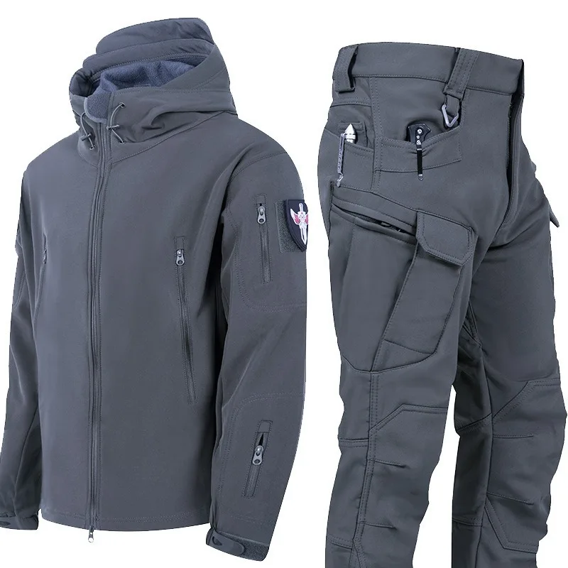 Immagine 5: Set Giacca Softshell TAD Shark Skin per Esterni, per Autunno e Inverno, Resistente al Freddo, Calda e Impermeabile, Taglia 5XL