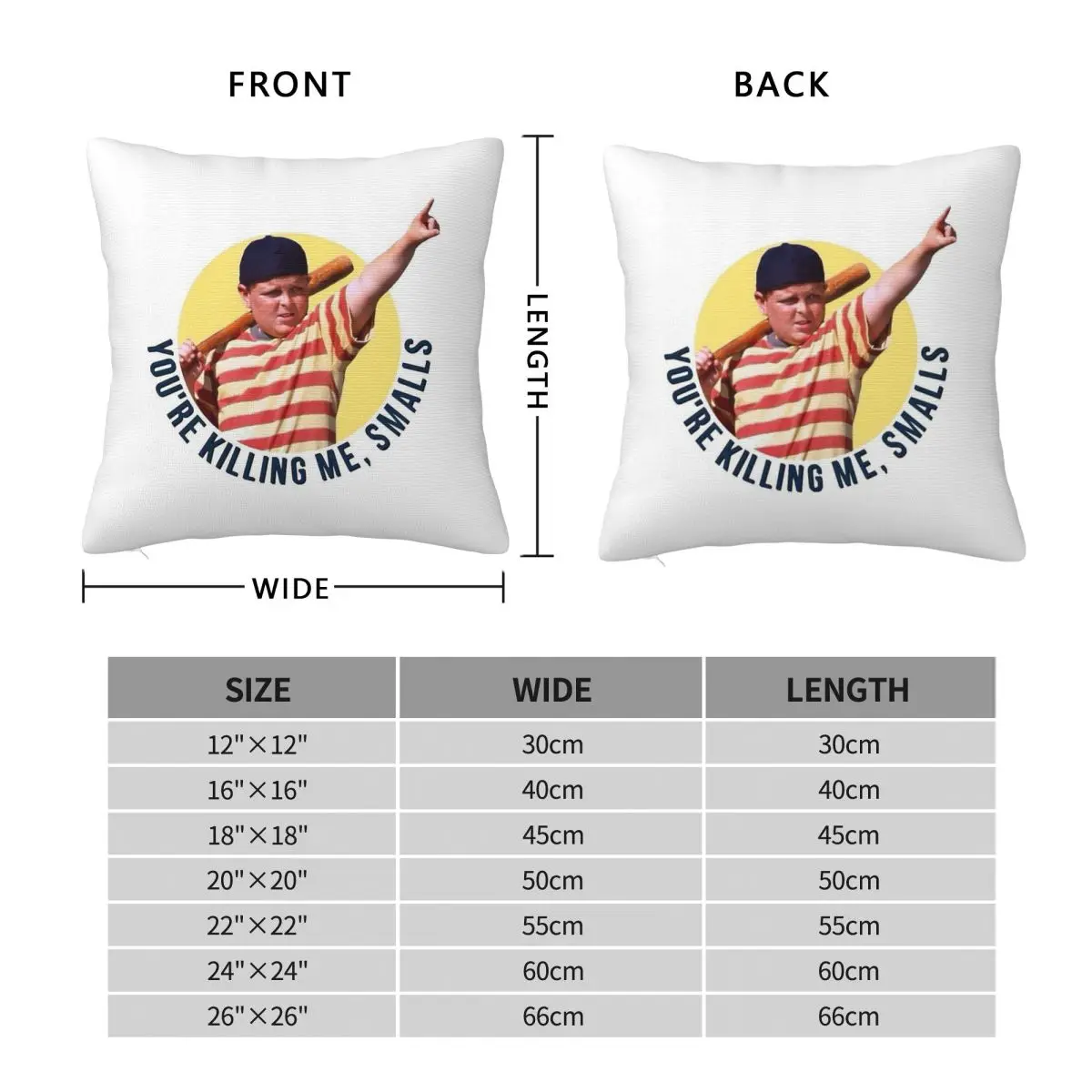 The Sandlot You're Killing Me Smalls Pillowcase Polyester Linen Velvet Pattern Zip Decor Pillow Case Room Cushion Cover
