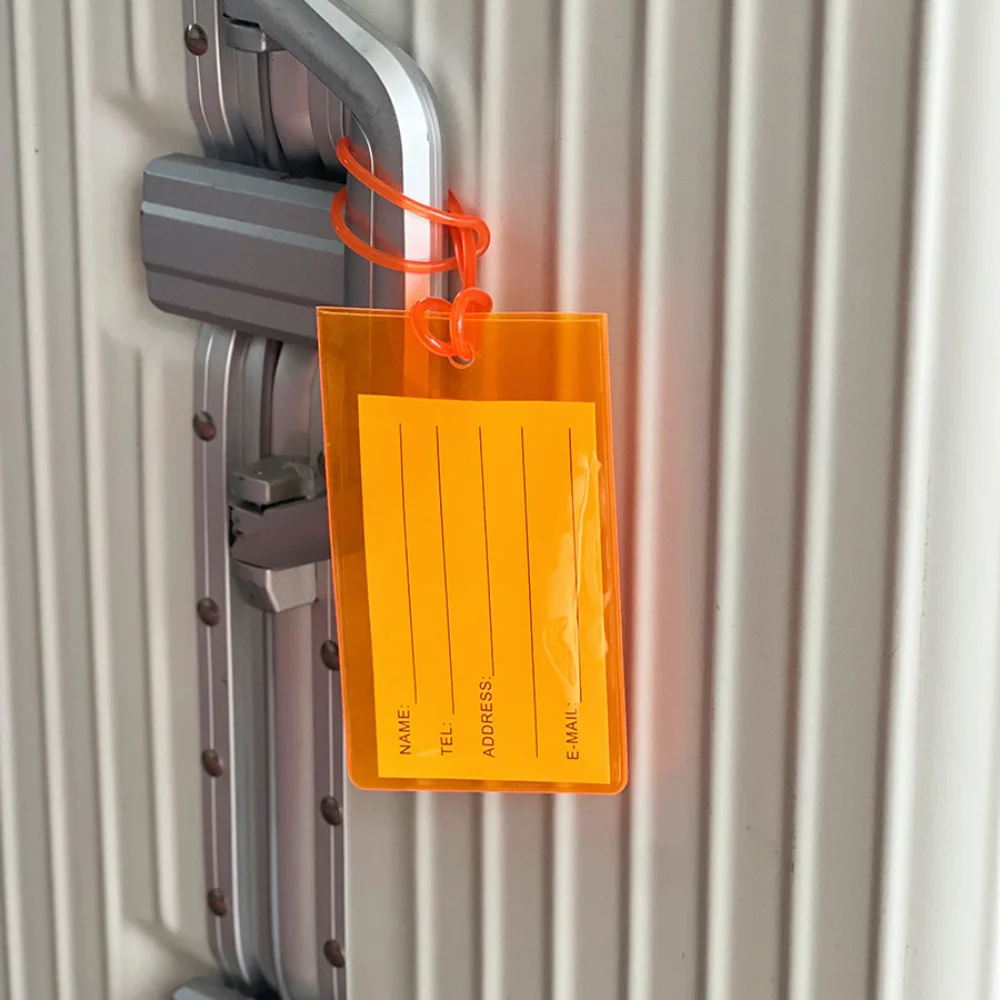 

Флуоресцентная багажная бирка из ПВХ, информационная карта для посадочного перехода, бирка для авиационных карточек, дорожные аксессуары