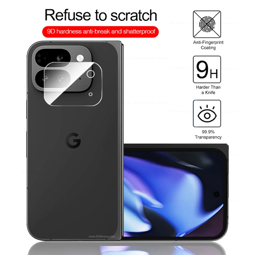 2PCS Pixel9ProFold 3D Curved Tempered Glass Camera Lens Protector Case For Google Pixel 9 Pro Fold ProFold Ring Rear Lens Film