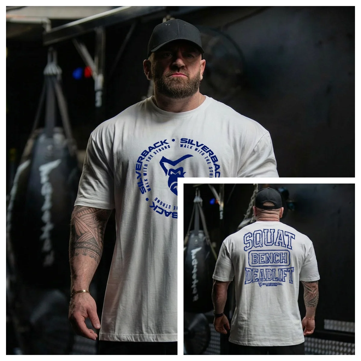 Heißes 2026 GYM Gorilla Print T-Shirt für Kniebeugen, Bankdrücken, Kreuzheben – Grafik-T-Shirt – Silverback Gymwear