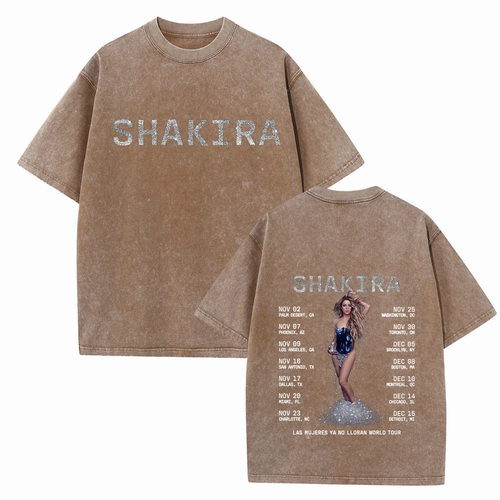 Shakira Las Mujeres Ya No Lloran World Tour 2024 Shirts Vintage Harajuku Summer  Unisex O-Neck Short Sleeve Cotton T-Shirts