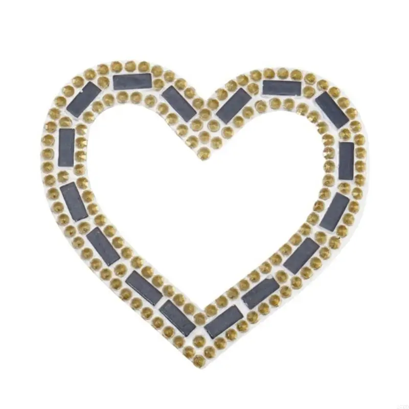 270D Artistic Rhinestones Heart Applique Beaded Crafts for Jeans Hat Scarf Curtain