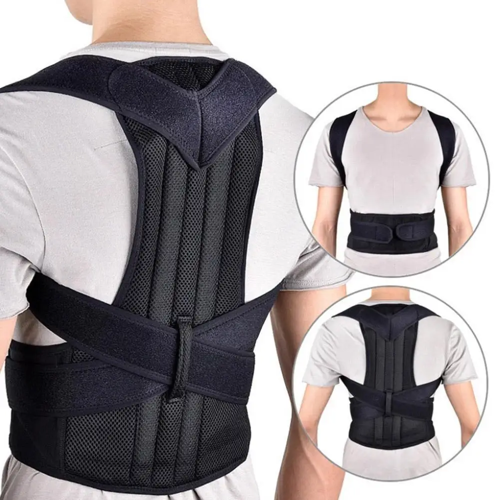 Reinforced Belt Lumbar Column Posture Corrector Vest Adjustable Back Support Strap Shoulder Spine Brace Neck Stretcher Trainer