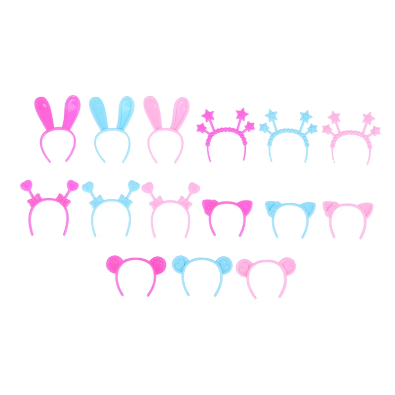 

5Pcs Fashion Animal Ear Headband Tiara For Doll Plastic Hairwear Hair Accessories For 1/6 1/12 Dollhouse DIY Children Toys