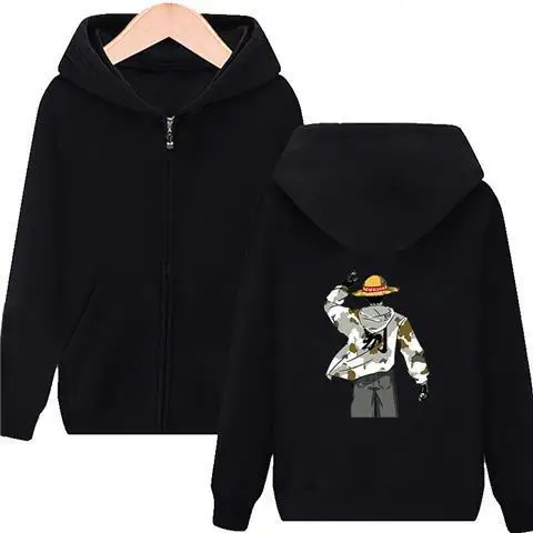 Uma peça luffy chapéu de palha pirata preto hoodie masculino anime volta impressão algodão casual manga longa outono inverno streetwear moda