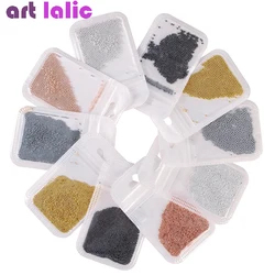 1 Pack 0.6-2.0mm Nail Art Caviar Bead 10g Rhinestone for Micro Steel Ball 3D Decorations UV Gel Acrylic Tips