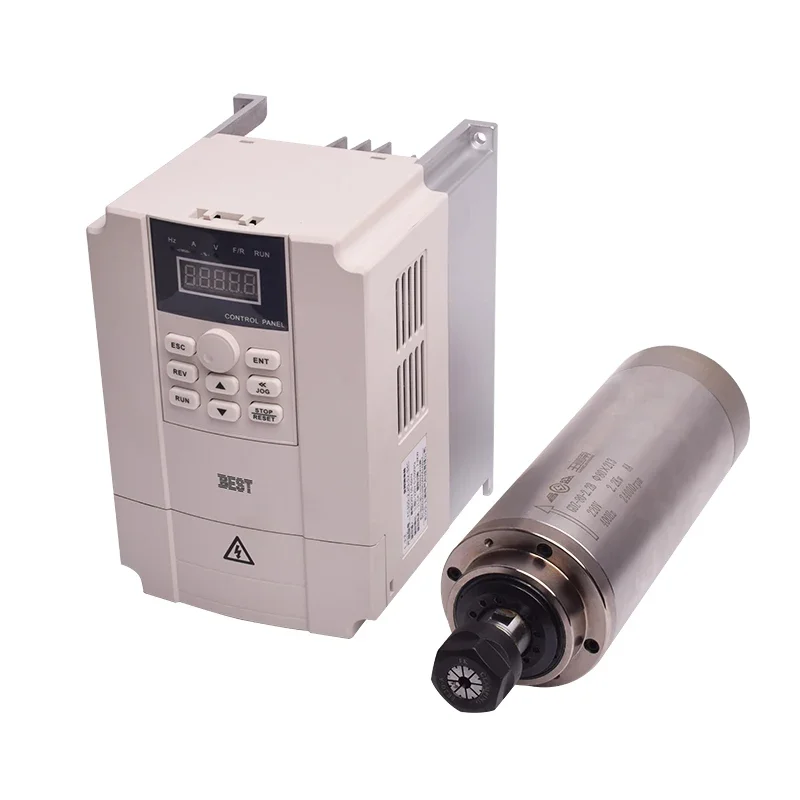 Cheap Price High Speed GDZ 2.2kw Spindle and VFD Inverter 220V Er20 24000rpm 400Hz Water Cooling Spindle