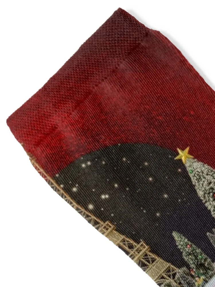 Christmas in Paris Socks men cotton high quality designer brand designer luxury Socks Women's Men's