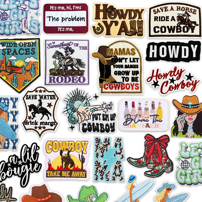 

Вышитая нашивка с силуэтом ковбойки в западном стиле, пришивная или термоклеевая, для шляп, курток, джинсовой одежды, ковбойских танцев, персонализированные наклейки
