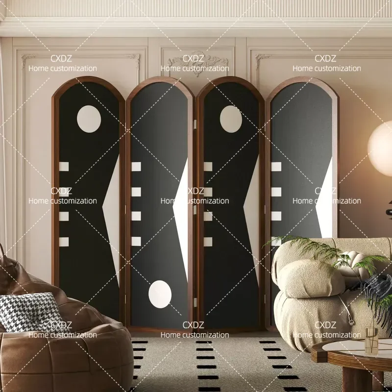 Modern Light Luxury Folding Room Divider Screen Portable Partition for Living Room Bedroom Art Decor Mobile Space Separator
