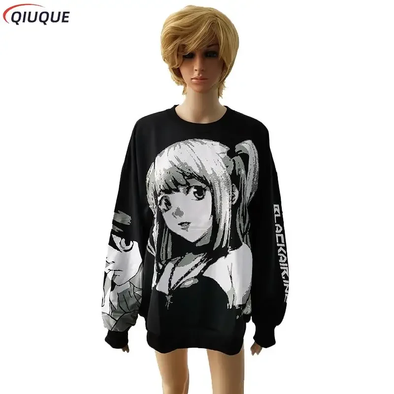 Anime death note misa amane hoodie meninas harajuku cosplay traje coreano oversize hoodies para mulher