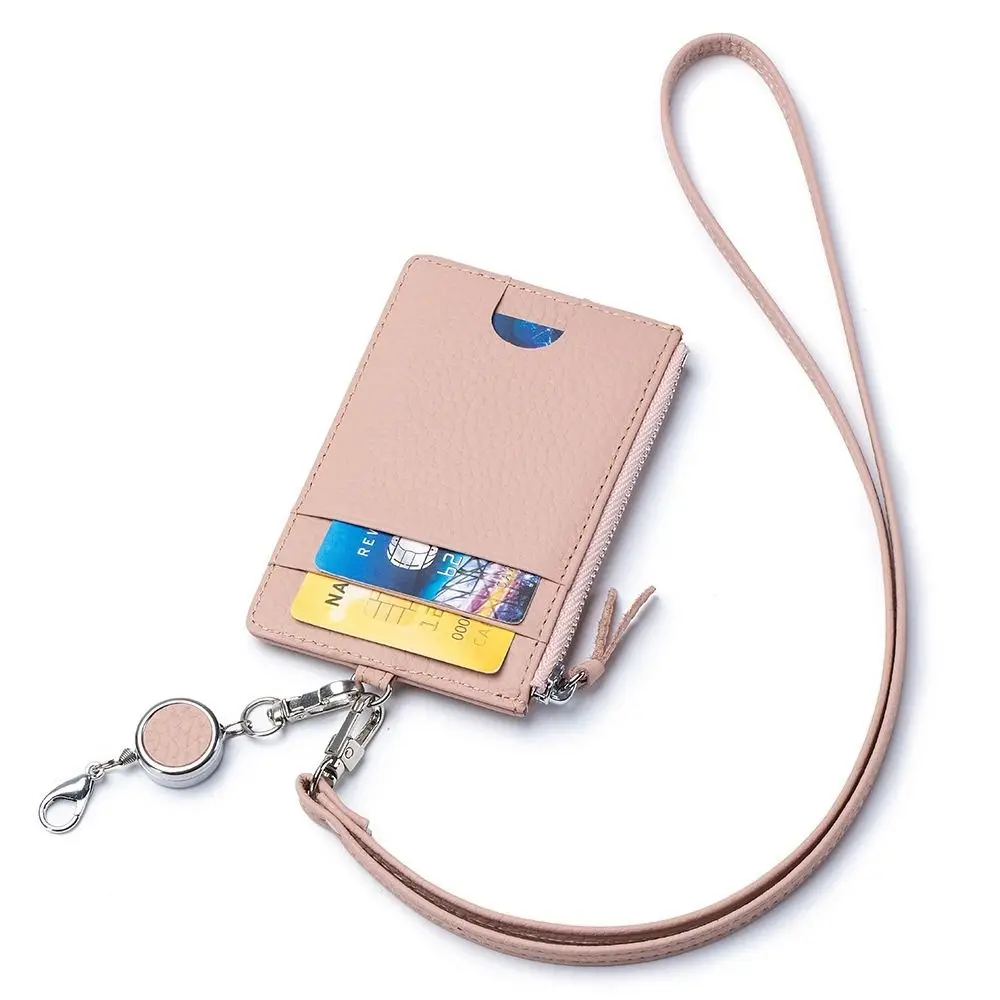 

Portable Neck Strap Card Holder Neck Hanging Bank Card Organizer ID Card Case Zipper Pouch Card Sleeve Reel Strap Badge Holder