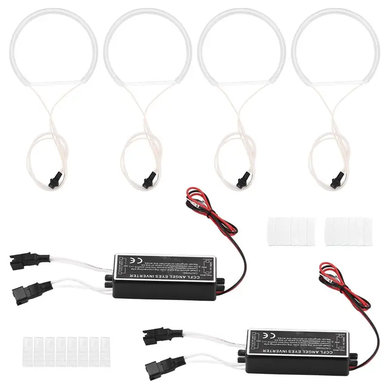 

4Pcs White Headlight CCFL LED Angel Eyes Kit Halo Ring DRL Turn Signal Light CCFL Headlight Lamp For-BMW E36 E46 E39 E38-A74F