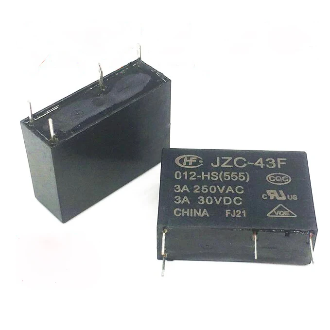 

HOT NEW JZC-43F-012-HS(555) JZC43F012HS(555) DC12V 12VDC 12V 3A relay 4PIN