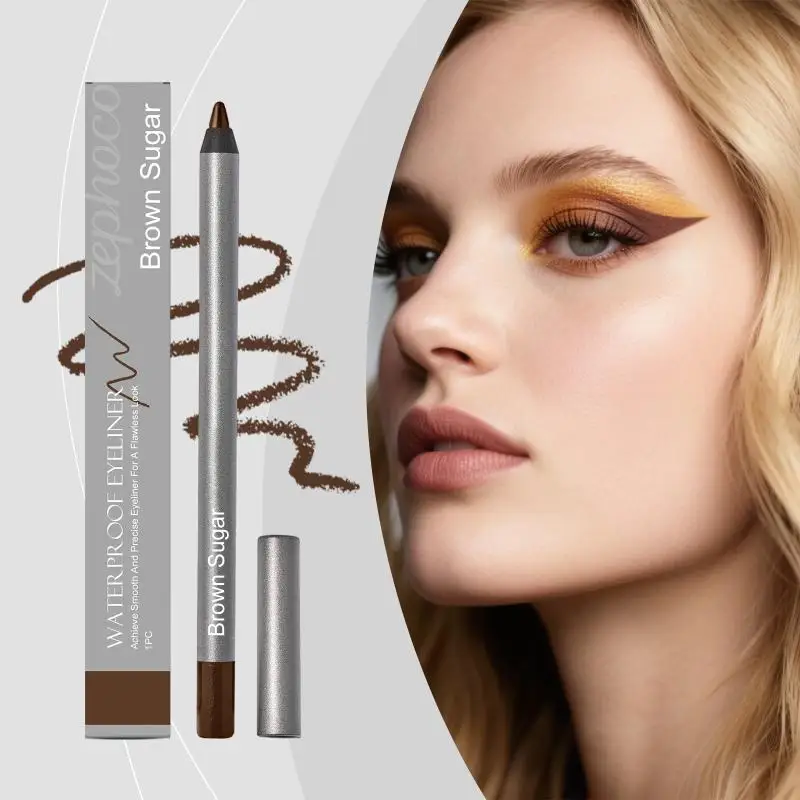 Brown Sugar Color Eye Liner,Smudge Proof Eyeliner Pen,Easy To Apply Waterproof Liquid Eyeliner Pencil,Eye Cosmetics, Makeup Tool