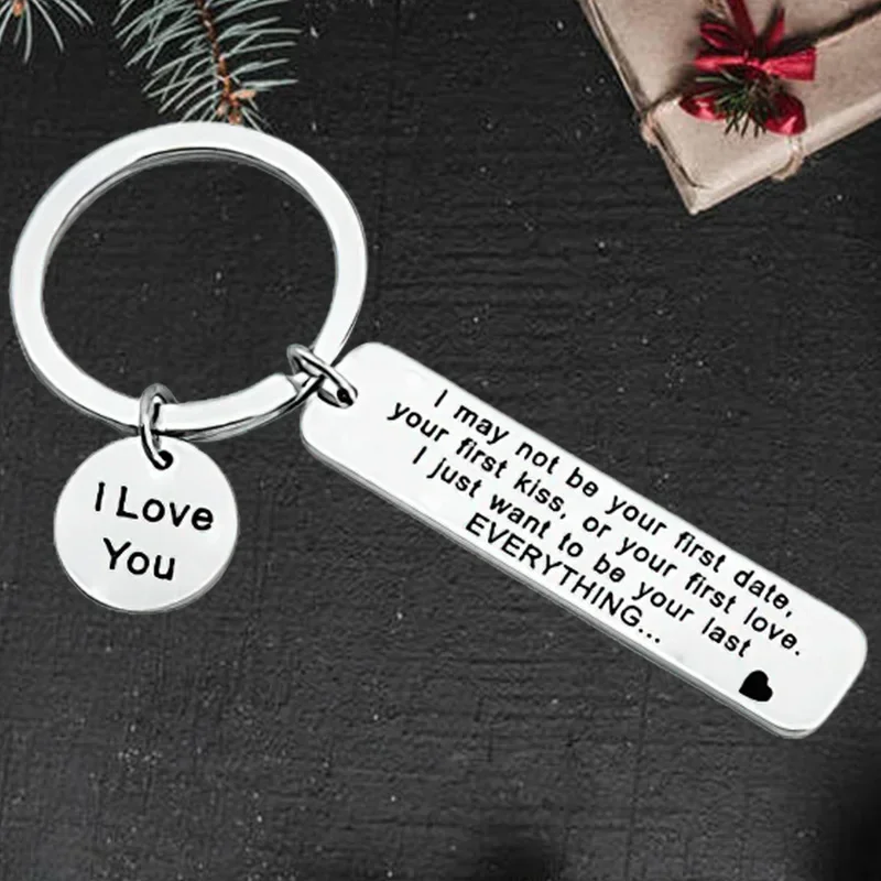 Cute Romantic Gift Keychain Pendant Boyfriend Girlfriend Couple Valentines Birthday Gift Key Chain I May Not Be Your First Date