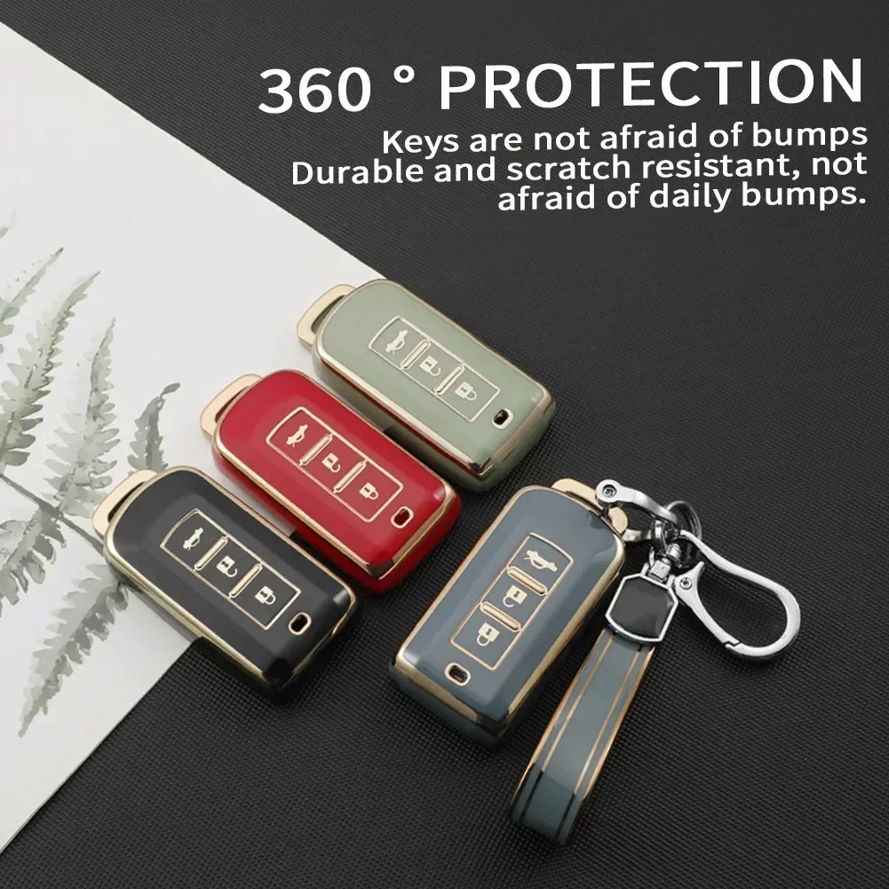 TPU Leather Car Key Cover Case For Xpander Outlander Pajero Cross Montero Car Interior Accessories Key Cover