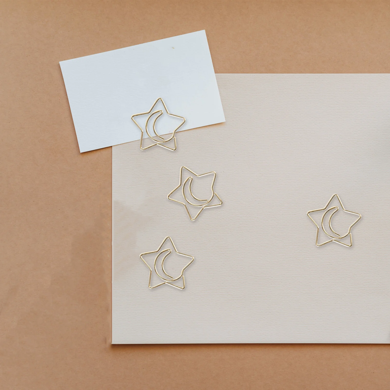 60 Pcs Star Moon Paperclip Notes Mini Paper Clips Exquisite Iron Office Supplies File Clips Document Paper Clips Cute Paperclips